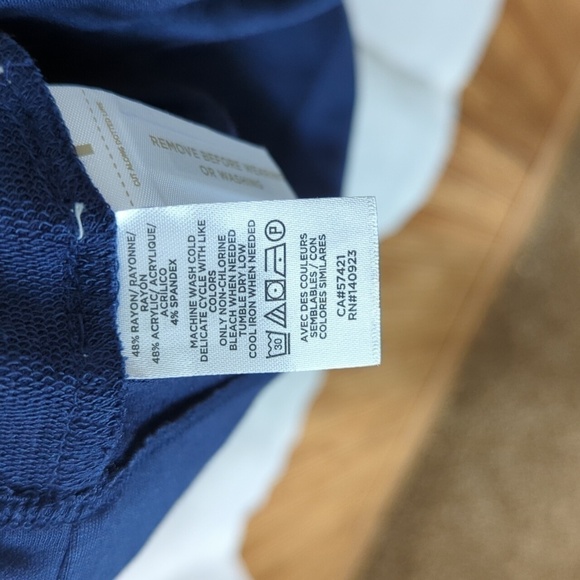 🍉 Lou & Grey Navy Blue Jersey Cinch Waist Tank Dress Size Extra Small - Picture 7 of 7